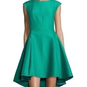 HALSTON HERITAGE Women's Cap-Sleeve Faille Dress with Back Keyhole